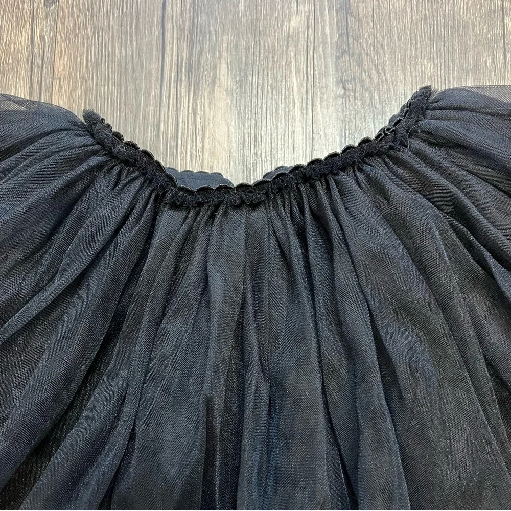 Girls Tulle Tutu Black Elastic Waist Mini Skirt Size